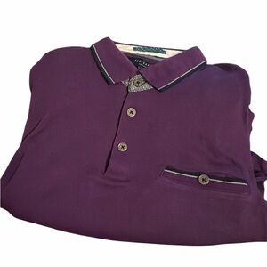 Ted Baker Men’s Size 4 Polo Shirt Short Sleeve Size Large Purple